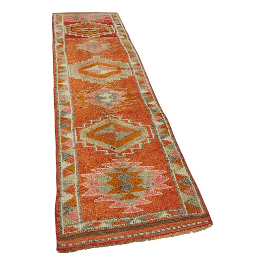 Bohemian Orange Runner Rug For Sale