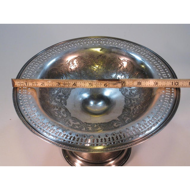 19th Century Bowl Footed WILCOX Silverplate Hand-Engraved Scrolls Silver 1850-1899 Bowls For Sale - Image 5 of 17