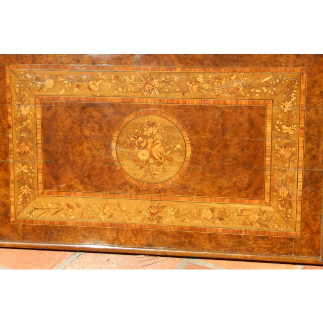 19th century Inlayed Marquetry English Butler Tray. Mounted on a stand for coffee table. This piece came from the Mrs....