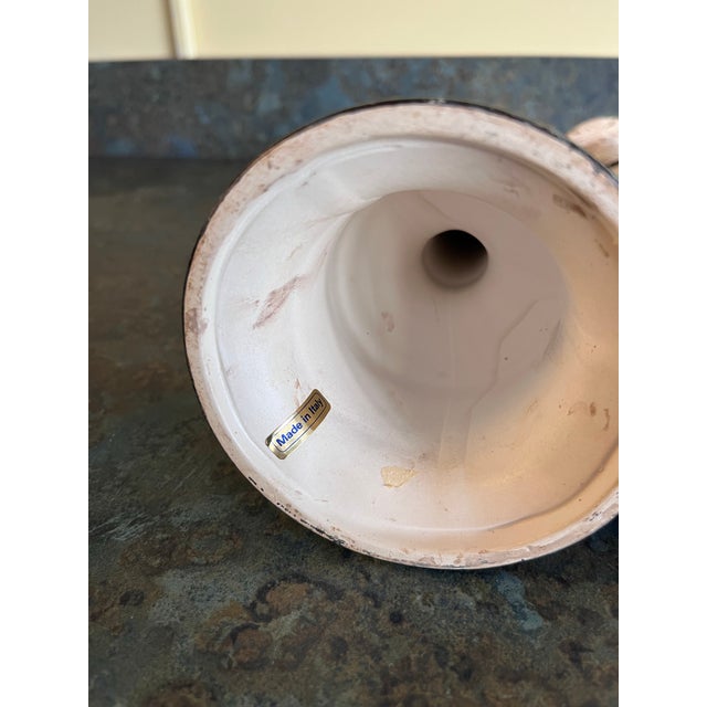 Mid 20th Century Vintage Italian Faux Stone Painted Candlesticks For Sale - Image 5 of 6