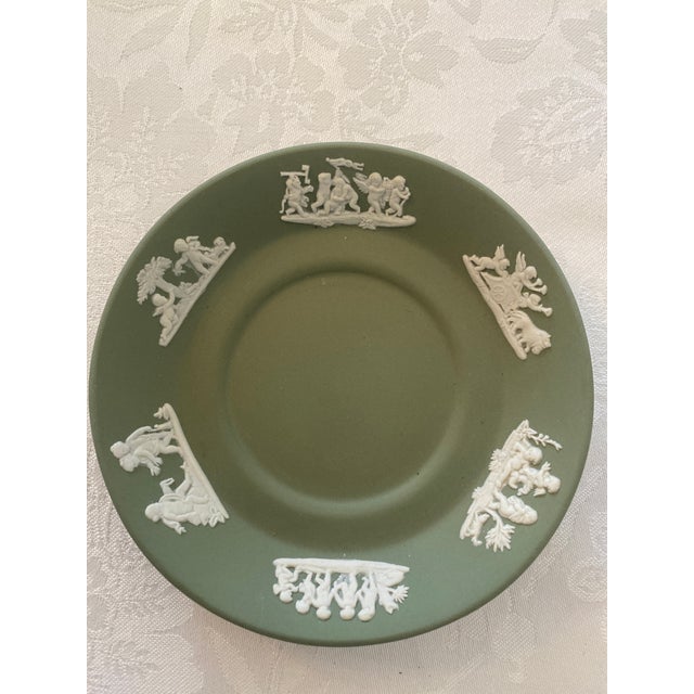 Vintage Wedgwood Sage Jasper-Ware Demitasse/Espresso Cup and Saucer Mint Condition For Sale In Denver - Image 6 of 12