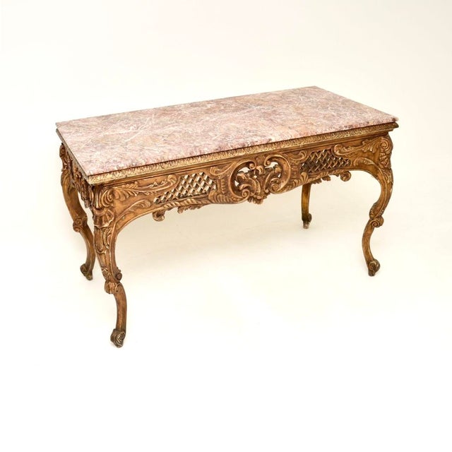 Vintage French Console Table with Marble Top, 1890s For Sale - Image 11 of 11