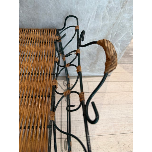 Rattan & Verdigris Bed Tray For Sale - Image 4 of 6