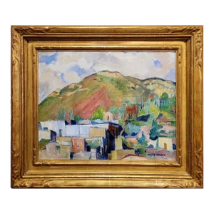Helen Katharine Forbes-Village by the Bay Area-1920s Impressionist Oil Painting