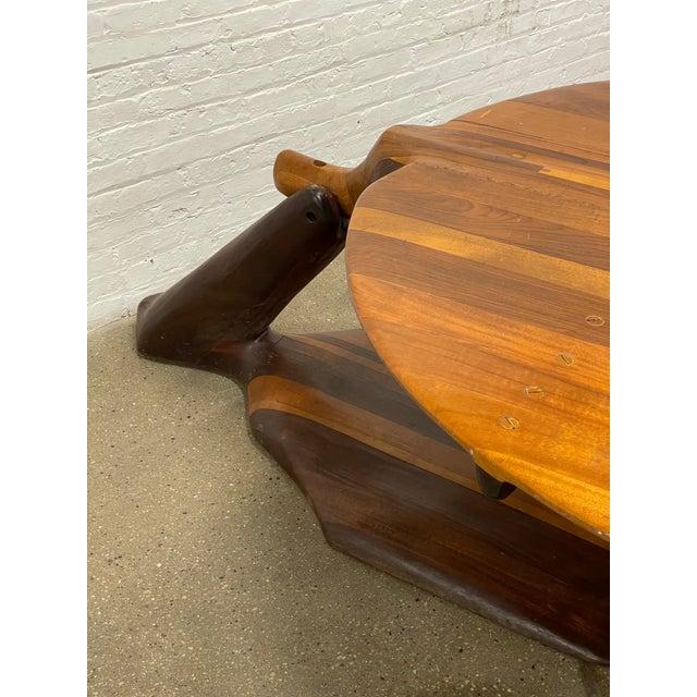 Brown 1970s Sculptural Studio Craft Dining Table For Sale - Image 8 of 12