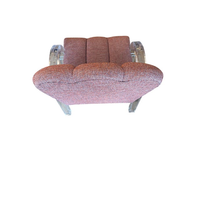 Transparent Pair of Waterfall Collection Lucite Armchairs Attributed to Charles Hollis Jones . Usa 1970's. For Sale - Image 8 of 8