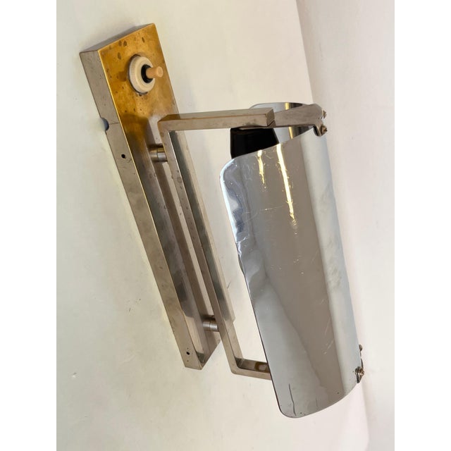 Vintage Bauhaus Adjustable Chrome Wall Lamp, 1930s For Sale - Image 6 of 10