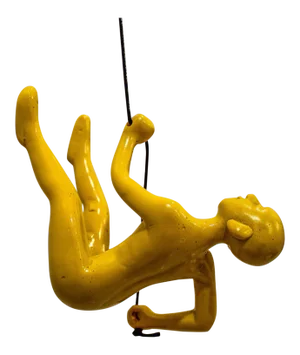 Yellow Climbing Man Wall Art