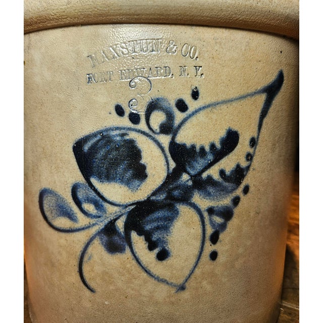 American Haxstun & Co. Floral Stamped 3 Gallon Crock For Sale - Image 3 of 12