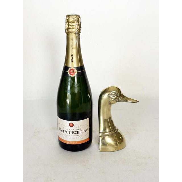 Bookends in the Shape of a Gilded Brass Duck Sculpture, France, 1970s, Set of 2 For Sale - Image 4 of 12