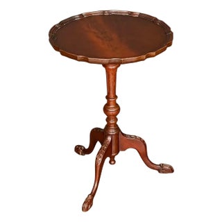 English Wine or Cocktail Table of Mahogany (Dia 15 1/2) For Sale
