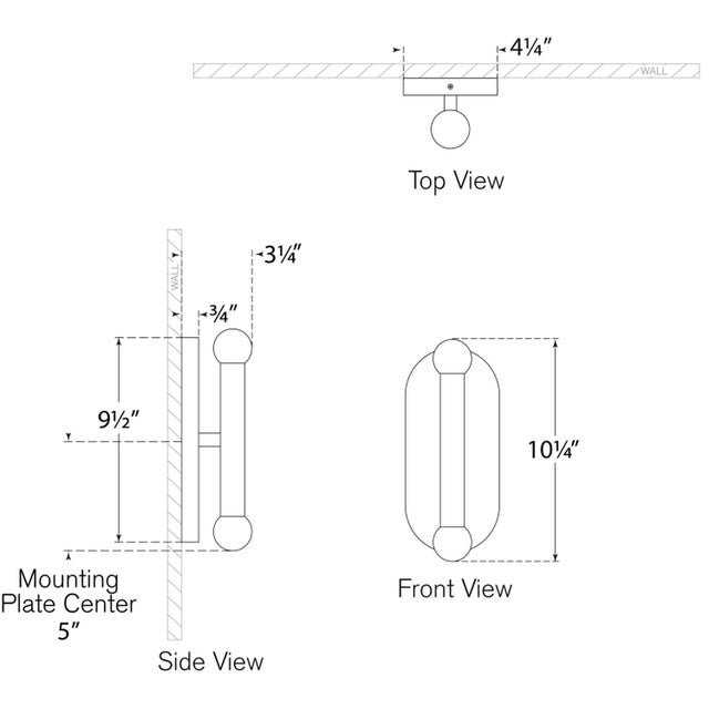 Modern Kelly Wearstler for Visual Comfort Signature Rousseau Medium Vanity Sconce in Polished Nickel with Clear Glass Orb For Sale - Image 3 of 4