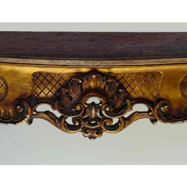Italian Carved Gilt Wood Console Table For Sale In Providence - Image 6 of 7