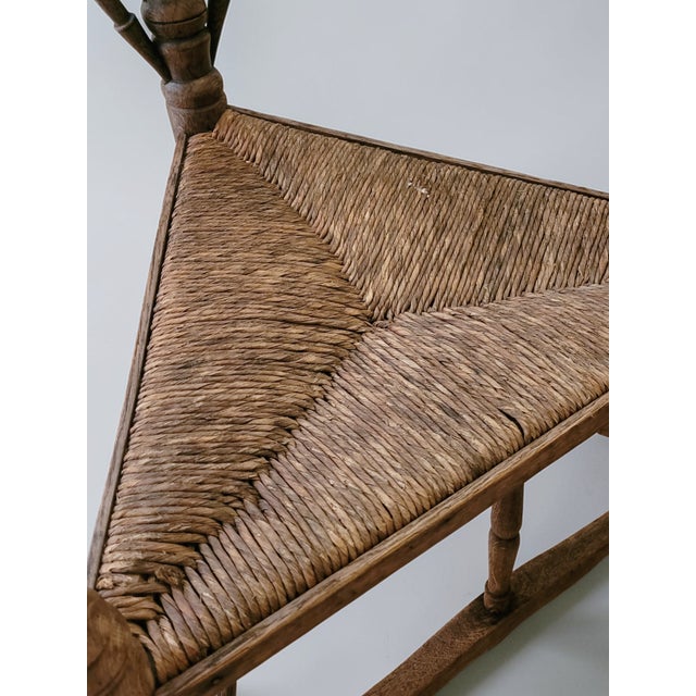 Wood Antique Dutch Corner Chair in Oak, 1800s For Sale - Image 7 of 9