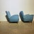 Pair of mid-century blue fabric armchairs, 1950s design by Isa Bergamo. Dimensions: 70 x 36 cm, seat height 36 cm, total...