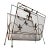 1960s Mid Century Steel Mesh Magazine Rack with Fleur De Lis Motif For Sale