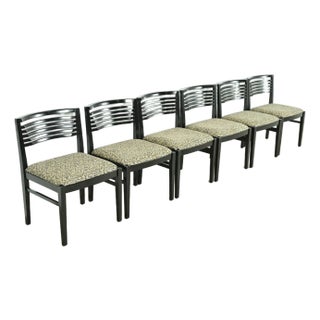 Knoll Postmodern Black Lacquered Ricchio Dining Chairs, Set of Six For Sale