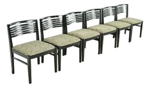 Knoll Postmodern Black Lacquered Ricchio Dining Chairs, Set of Six