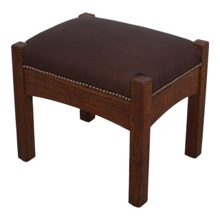 Stickley Antique Mission Oak Arts & Crafts Ottoman For Sale