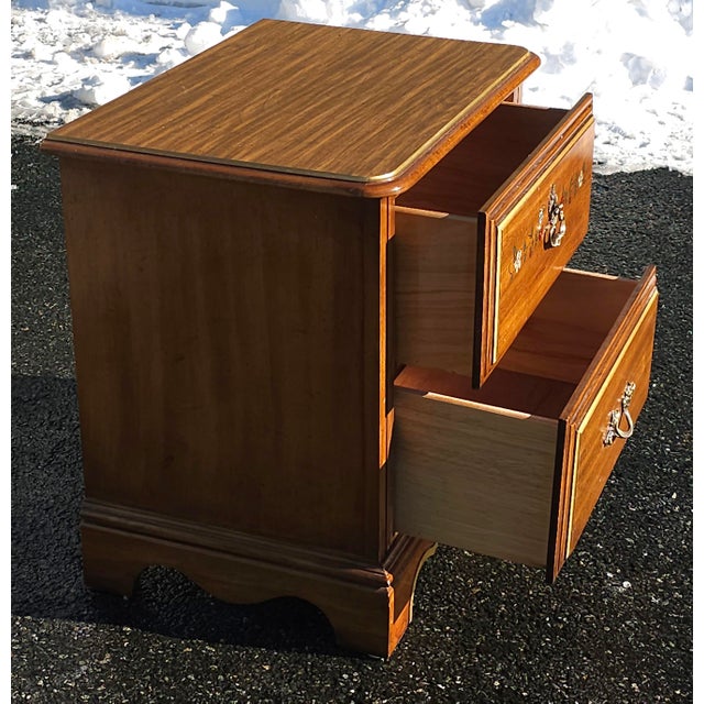 Modern Henry Link Furniture Ornate and Partial Gilt Two Drawer Nightstand For Sale - Image 3 of 8