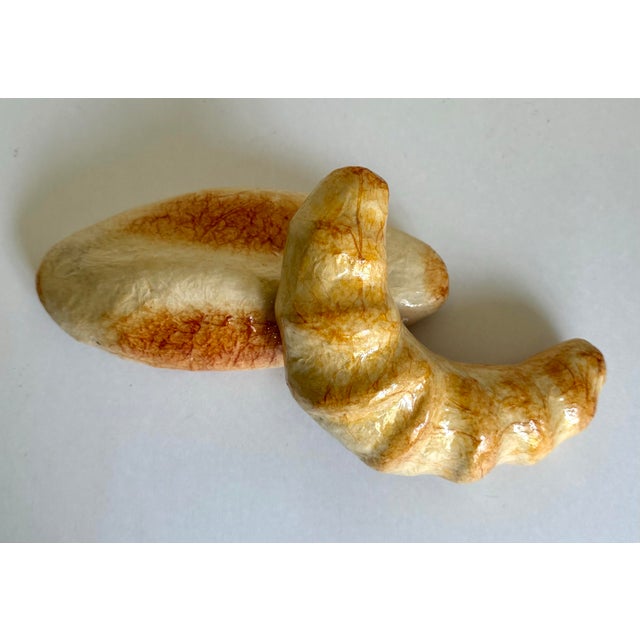 Paper Pair of Vintage Faux Bread Roll & Crescent Roll Display Pieces For Sale - Image 7 of 7