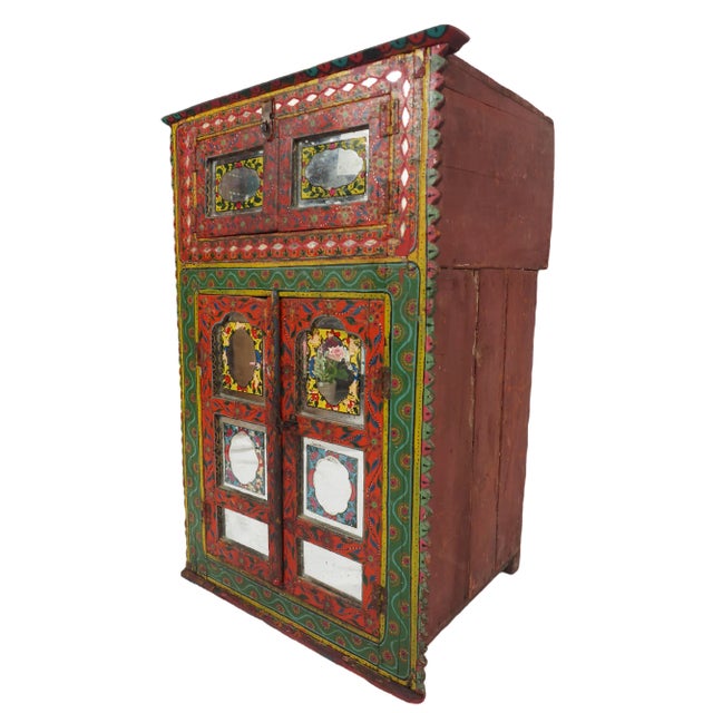 Antique Afghan Cabinet with Mirror, 1890s For Sale