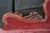1970s Miniature Victorian Revival Red Velvet & Carved Mahogany Chaise Lounge Dog Bed For Sale - Image 4 of 13
