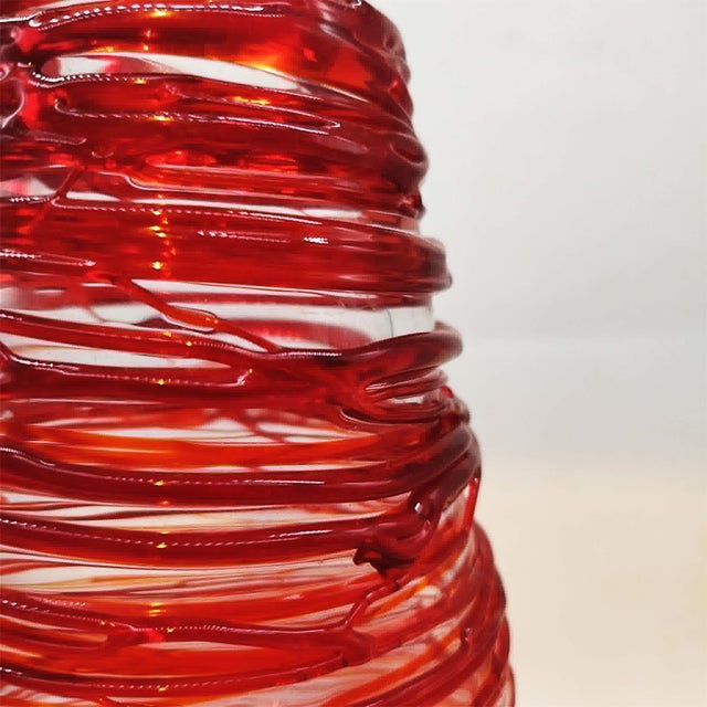 Red Mid-Century Handmade Murano Glass Vase by Sergio Costantini, Italy, 1970s For Sale - Image 8 of 12