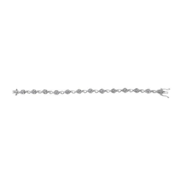Haus of Brilliance .925 Sterling Silver 1/4 Cttw Diamond Infinity Heart Link Bracelet For Sale - Image 4 of 4