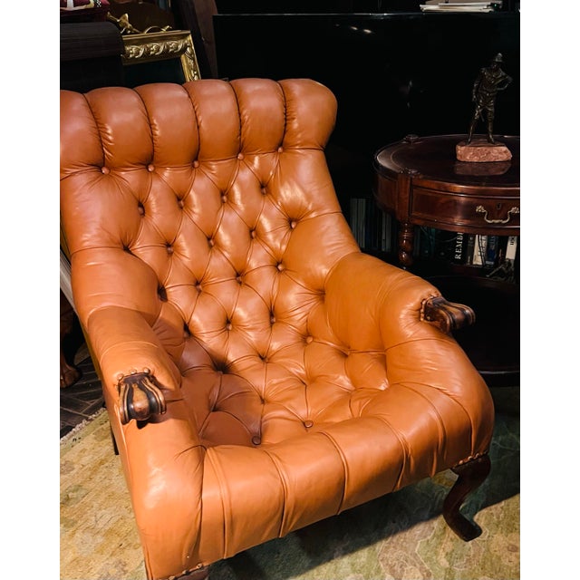 Brown A Carl Forslund Rip Can Lee Tufted Leather Arm Chair For Sale - Image 8 of 13