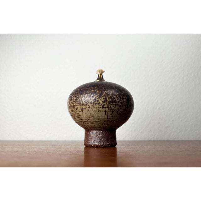 Mid-Century Modern Mid-Century Modern Danish Studio Pottery Oil Lamp from Aage Würtz, 1960s For Sale - Image 3 of 12