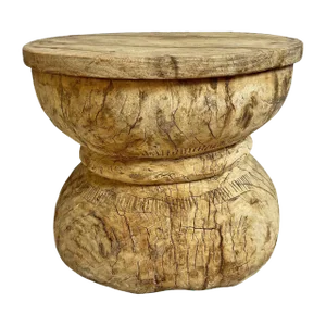 Vintage Bleached Ukhali Stool / Side Table