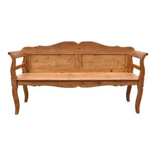 Pine Camel-Back Bench or Settle For Sale