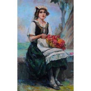 Narciso Morais, Woman, Oil on Panel For Sale