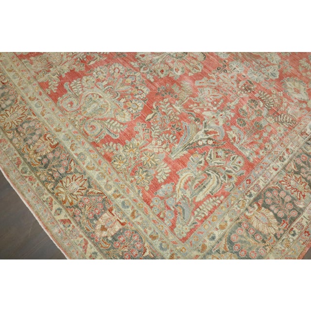 Red Antique Zabihi Collection Persian Sarouk Rug - 8'11" x 11' For Sale - Image 8 of 10