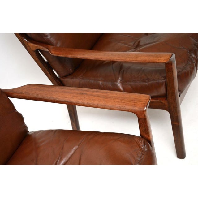 Vintage Scandinavian Leather Armchairs from Frederik Kayser, 1960s, Set of 2 For Sale - Image 12 of 14