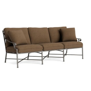 Brown Jordan Venetian Sofa, Mica frame with Fusion Moccasian fabric For Sale