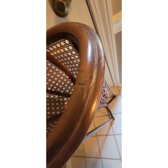 Brown Vintage Wicker Cane Plant Stand For Sale - Image 8 of 18