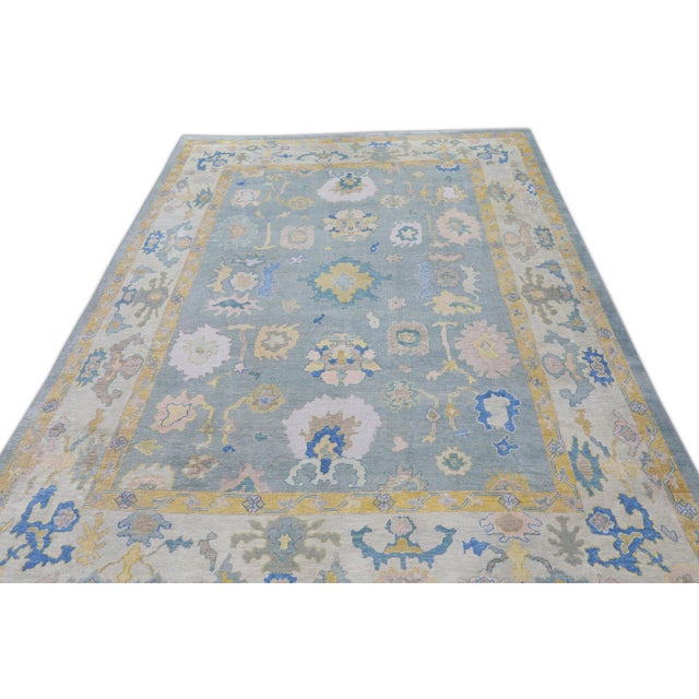 Oriental Hand Knotted Rug Turkish Oushak 11'3" x 15'3" For Sale - Image 9 of 9
