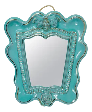 Art Deco Theater Terracotta Wall Mirror attributed to Gmundner Keramik, Austria, 1930s