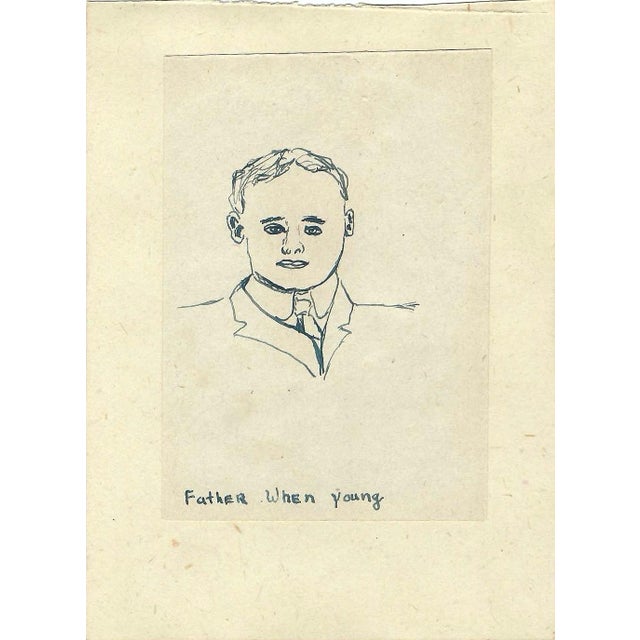 Traditional 1943 William Wood Drawing of Mittens the Cat For Sale - Image 3 of 3