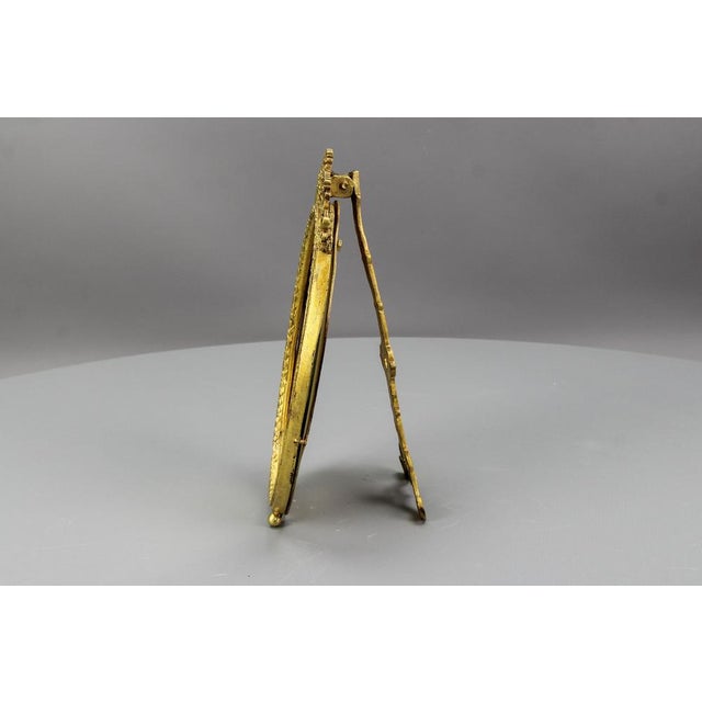 French Louis XVI Bronze Oval Desktop Picture Frame, 1900s For Sale - Image 12 of 18