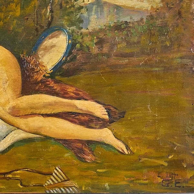 Oil on Panel of Jupiter and Antiope by E. Luppi