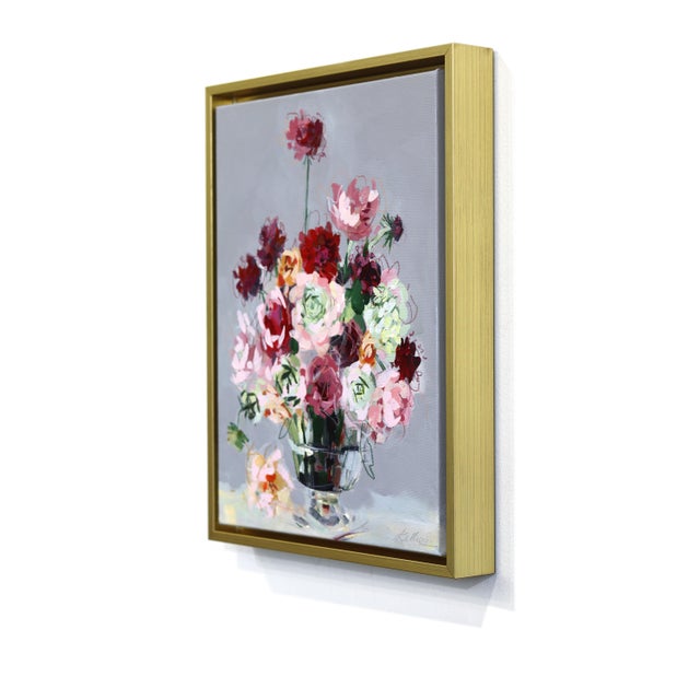 Air of Romance - Framed Colorful Floral Still Life Mixed Media Art on Canvas Original Artwork by Kellie Newsome For Sale In Los Angeles - Image 6 of 9