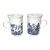 Vintage Mid-Century Modern Churchill Made in England Blue Willow Ceramic Coffee Cup Mug - Set of 2 For Sale