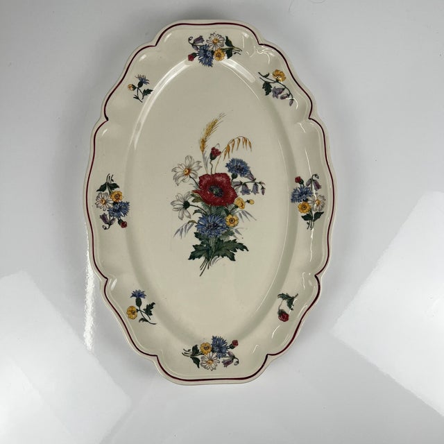 Oval Agreste Plate from Sarreguemines, 1930s For Sale - Image 3 of 8