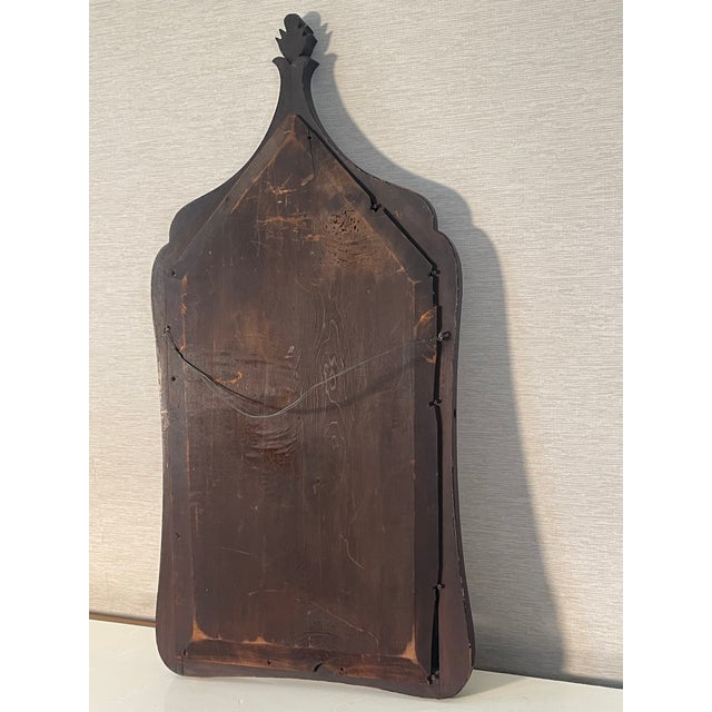 19 Th C American Antique Gothic Style Walnut Wall Mirror For Sale In Miami - Image 6 of 12