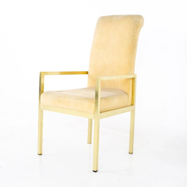 Milo Baughman Style for Design Institute of America Mid Century Brass Dining Chairs - Set of 6 For Sale In Chicago - Image 6 of 13