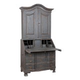 19th Century Swedish Black Painted Pine Secretary Bureau For Sale