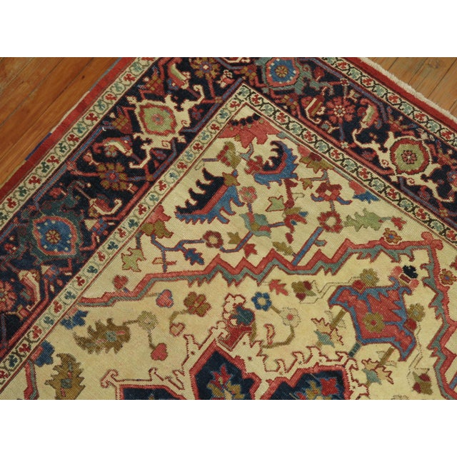 Antique Zabihi Collection Square Heriz Rug - 5'4" x 5'11" For Sale - Image 10 of 10